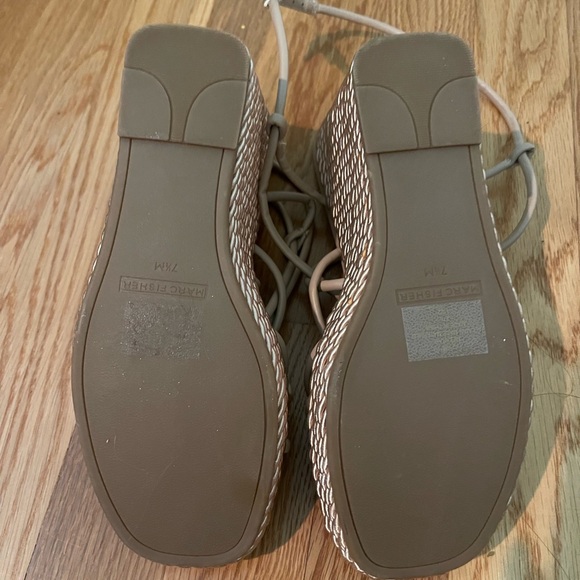 Marc Fisher Woman’s Tan espadrille Strapy Wedges Sz 7.5 wide. New - Picture 6 of 6